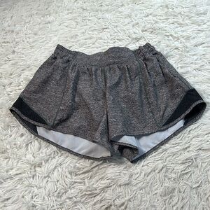 Lululemon Hotty Hot Short II *Long 4" Heather Lux Multi Black / Heathered Black